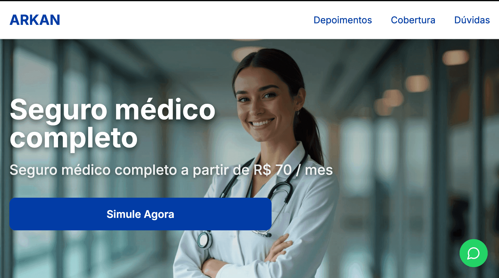 Capa do projeto Arkan — plataforma digital de seguros médicos